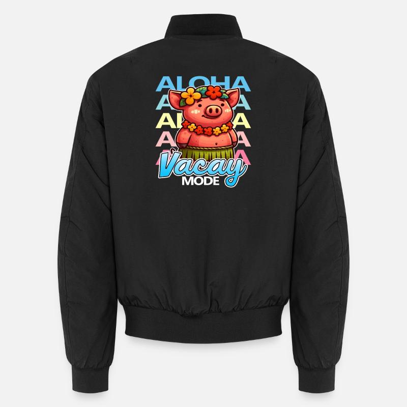 Tropical Pig Holiday Mode - Unisex Bomber Jacket - black