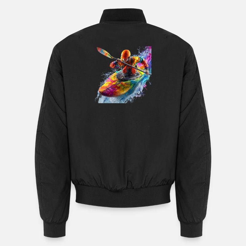 Farbexplosion Kajak - Unisex Bomberjacke - Schwarz