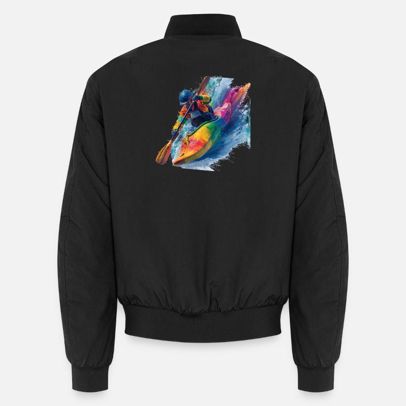Color Rush Whitewater Kayaking Adventure Unisex Bomber Jacket