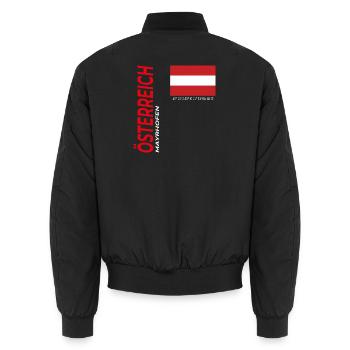 Mayrhofen - Unisex Bomberjacke - Schwarz - Hinten - AI Model Male 185 light (185cm)