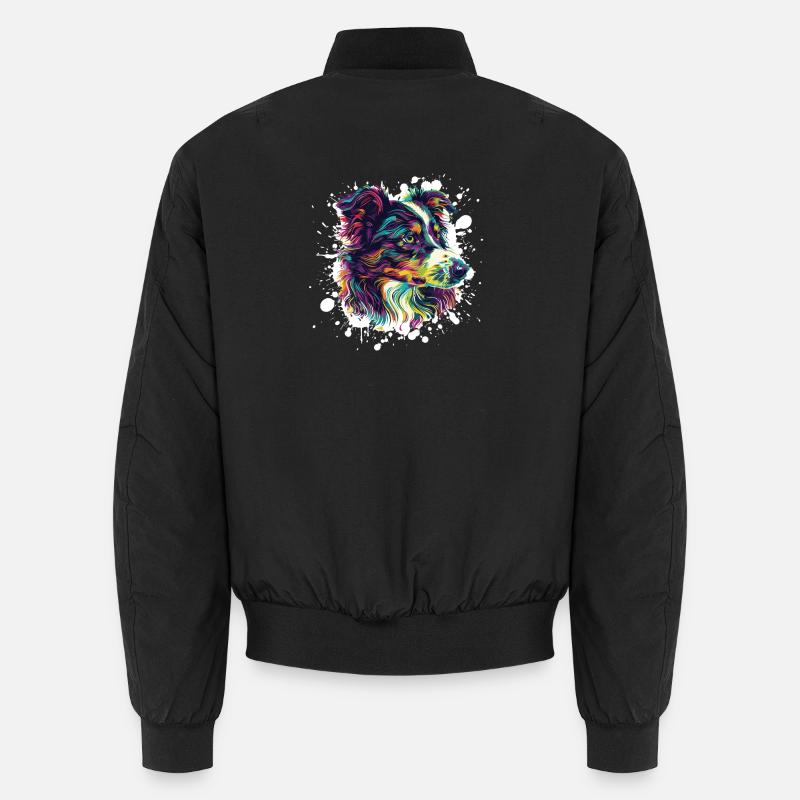 Explosion de couleur Portrait de chien Bomber unisexe