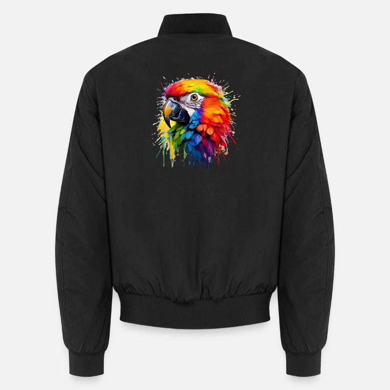 Colorful Paradise Parrot Splash Unisex Bomber Jacket