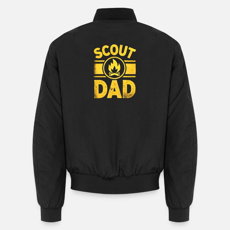 Scout Dad Campfire, Funny Outdoor Father  Unisex Bomber Jacket