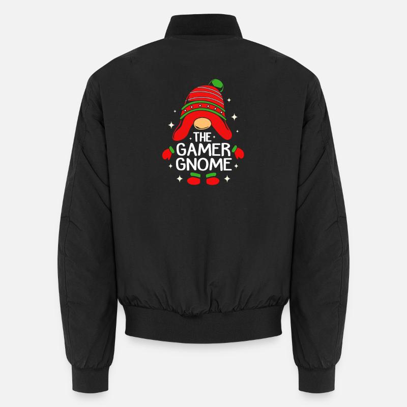 Gnome Gaming Gamer - Unisex Bomber Jacket - black