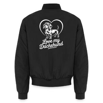 Teckel Coeur Love Chemise - Bomber unisexe - noir - Dos - AI Model Male 185 light (185cm)