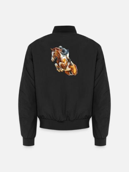 Galloping rider in leap - Unisex Bomber Jacket - black