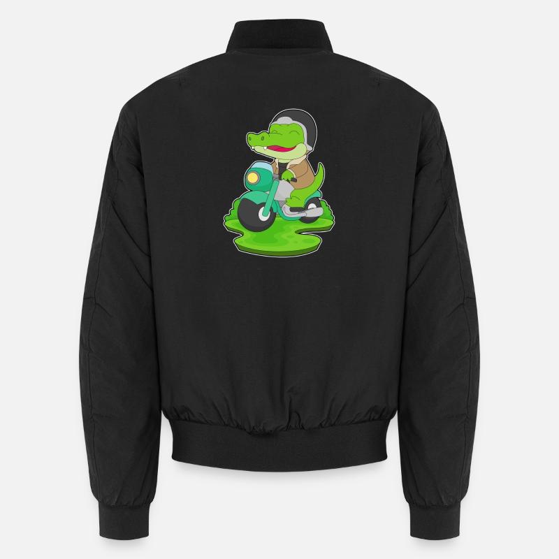 Moto crocodile - Bomber unisexe - noir