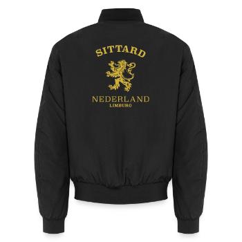 Sittard Netherlands Niederlande - Unisex Bomberjacke - Schwarz - Hinten - AI Model Male 185 light (185cm)