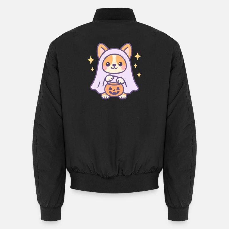 Kürbis Geist Corgi Unisex Bomberjacke