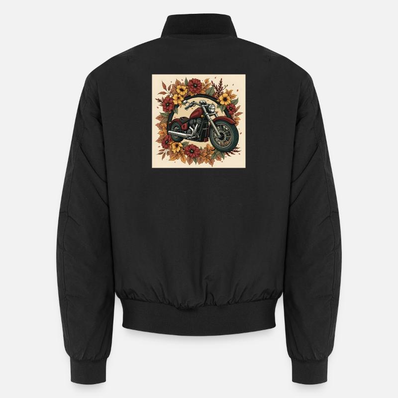 Block-Print Flower Wheel - Unisex Bomberjacke - Schwarz