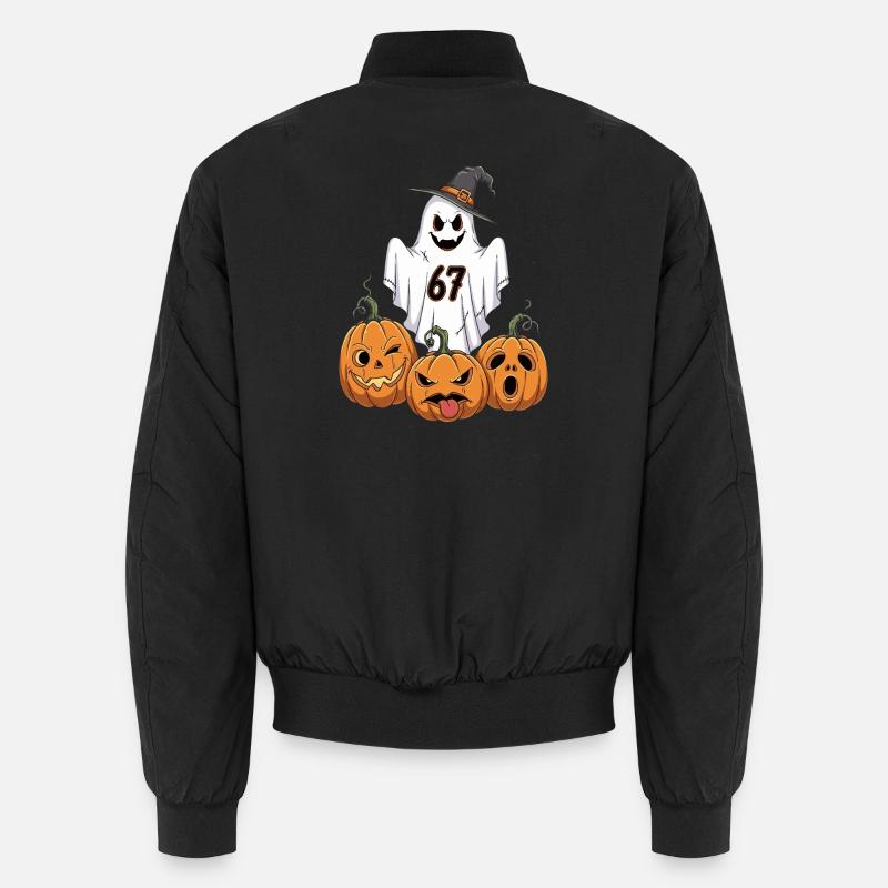Ghost 67 Halloween Pumpkins Unisex Bomber Jacket
