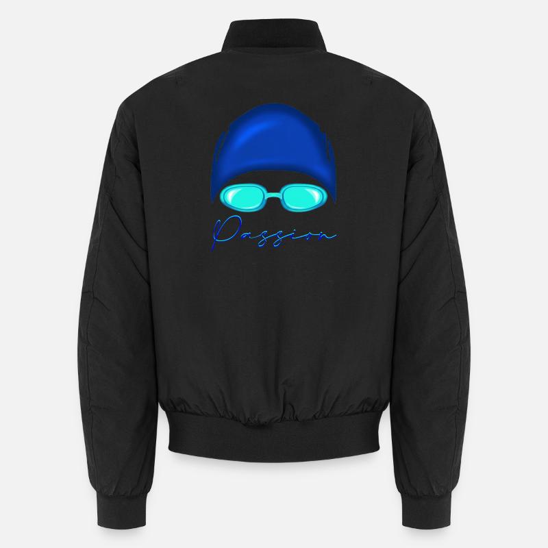 Passion Natation Bleu Néon Bomber unisexe