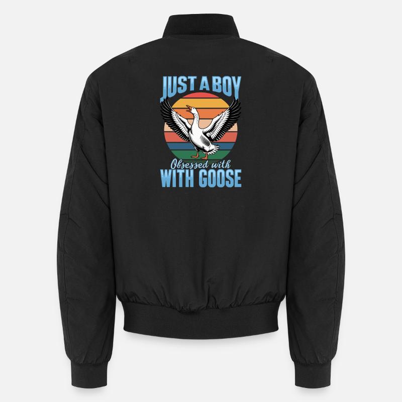Funny Bird Goose - Unisex Bomber Jacket - black
