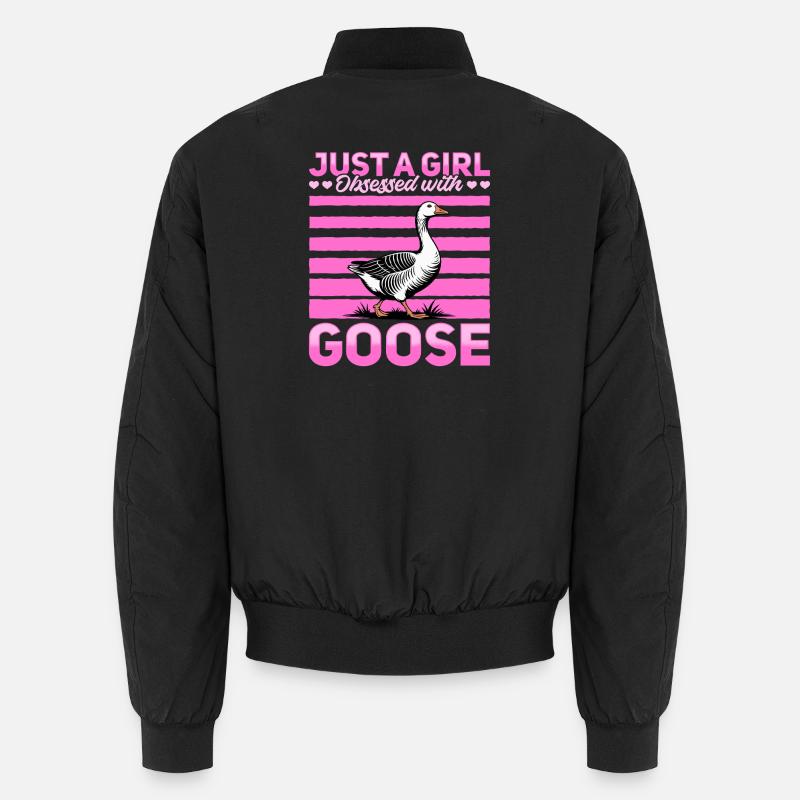 Funny Bird Goose - Unisex Bomber Jacket - black