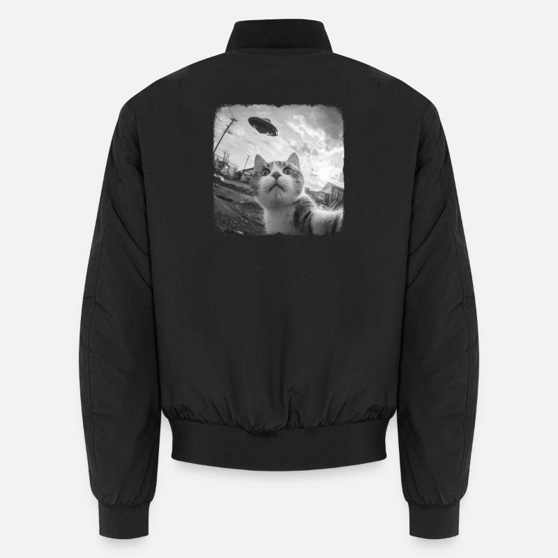 Katze und UFO Unisex Bomberjacke