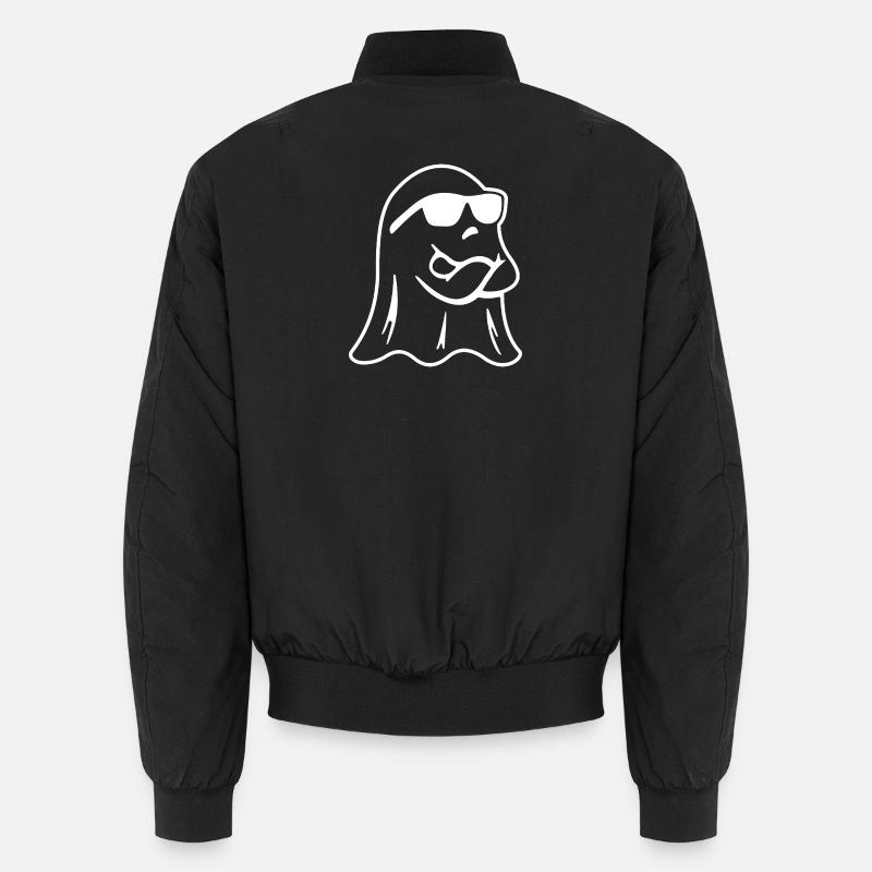 Cool Ghost with Sunglasses – Halloween Unisex Bomber Jacket
