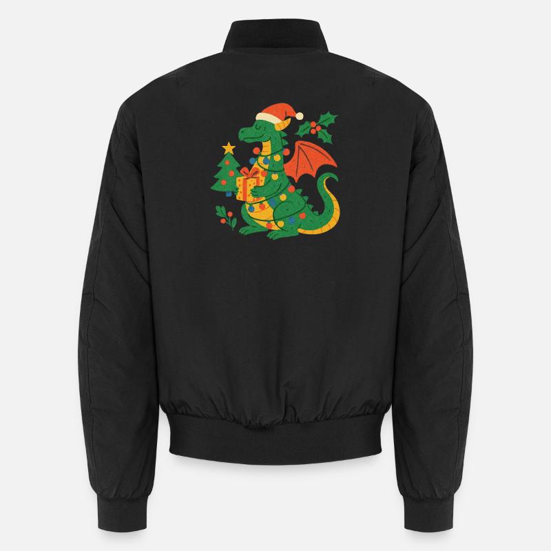 Festlicher Drache mit Geschenken Unisex Bomberjacke