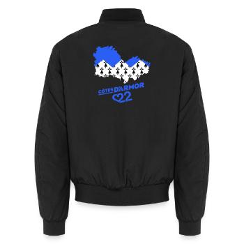 Cotes d'Armor 22 - Unisex Bomber Jacket - black - Back - AI Model Male 185 light (185cm)