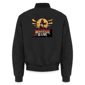 Guerrier sur la falaise coucher de soleil - Bomber unisexe - noir - Dos - AI Model Male 185 light (185cm)