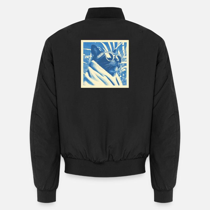 Design rétro cool pour chat - Bomber unisexe - noir