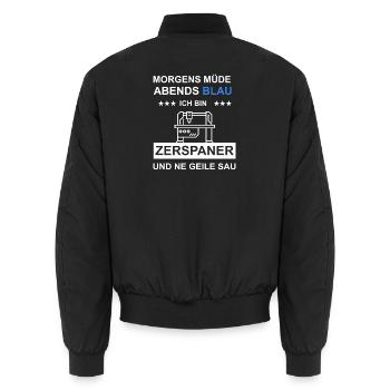 Machinists Cutting Machine Operators CNC Lathe Metals - Unisex Bomber Jacket - black - Back - AI Model Male 185 light (185cm)