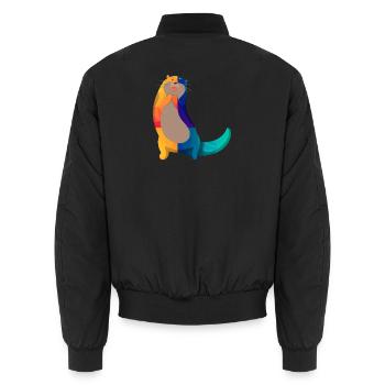Dessin animé de loutre de mer - Bomber unisexe - noir - Dos - AI Model Male 185 light (185cm)