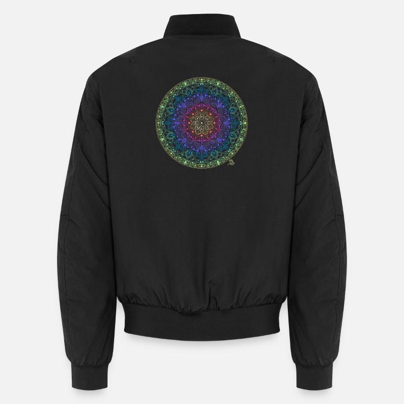 Fusion de mandala arc-en-ciel - Bomber unisexe - noir
