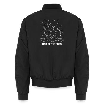 Samoyède Roi de la Neige Ligne Art Outline - Bomber unisexe - noir - Dos - AI Model Male 185 light (185cm)