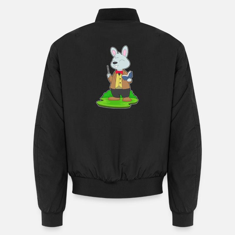 École de livres Bunny Teacher - Bomber unisexe - noir