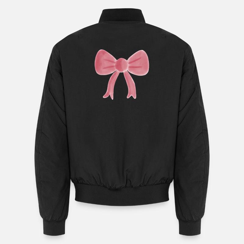 Noeud aquarelle rose pastel - Bomber unisexe - noir