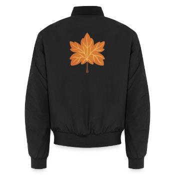 Herbstliche Ahornblatt-Silhouette - Unisex Bomberjacke - Schwarz - Hinten - AI Model Male 185 light (185cm)
