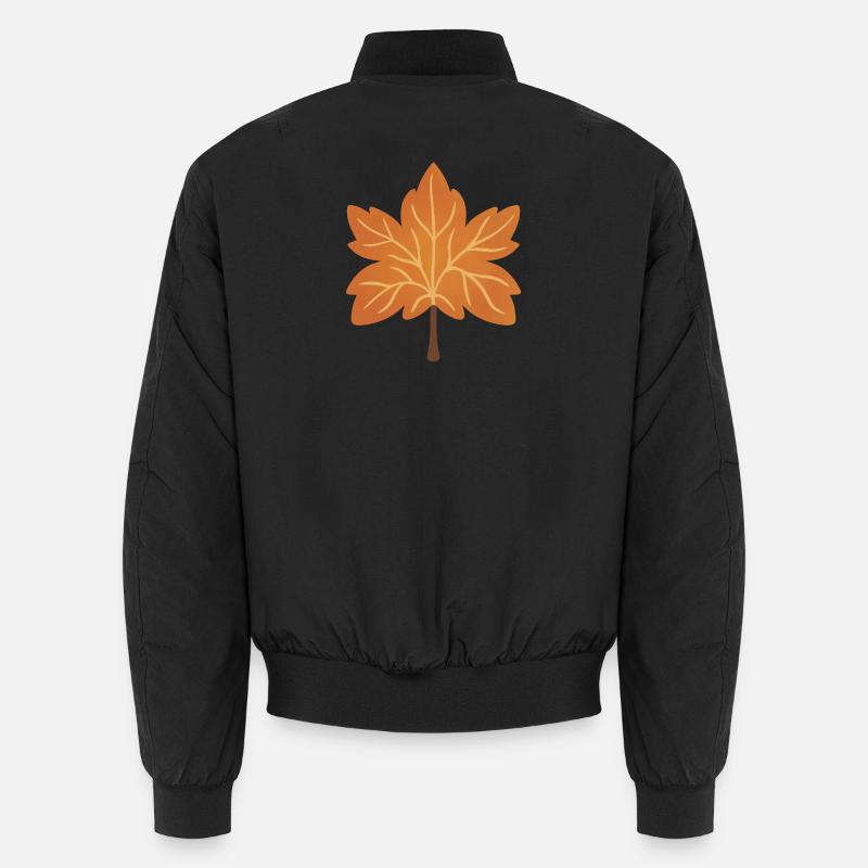 Herbstliche Ahornblatt-Silhouette Unisex Bomberjacke