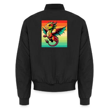 dragon - Bomber unisexe - noir - Dos - AI Model Male 185 light (185cm)