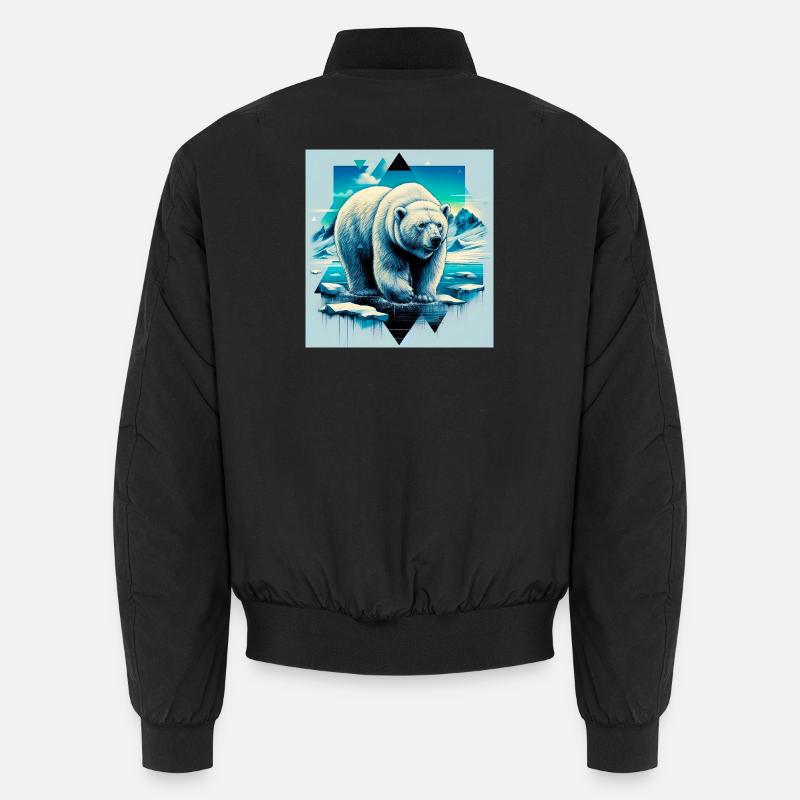 ours blanc - Bomber unisexe - noir