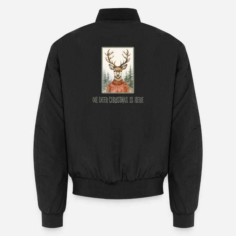 Oh Deer Christmas is here Unisex Bomberjacke