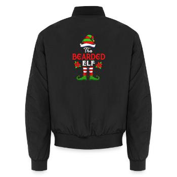 Elf Elf Cadeau de Noël Barbe Barbu Coiffeur - Bomber unisexe - noir - Dos - AI Model Male 185 light (185cm)