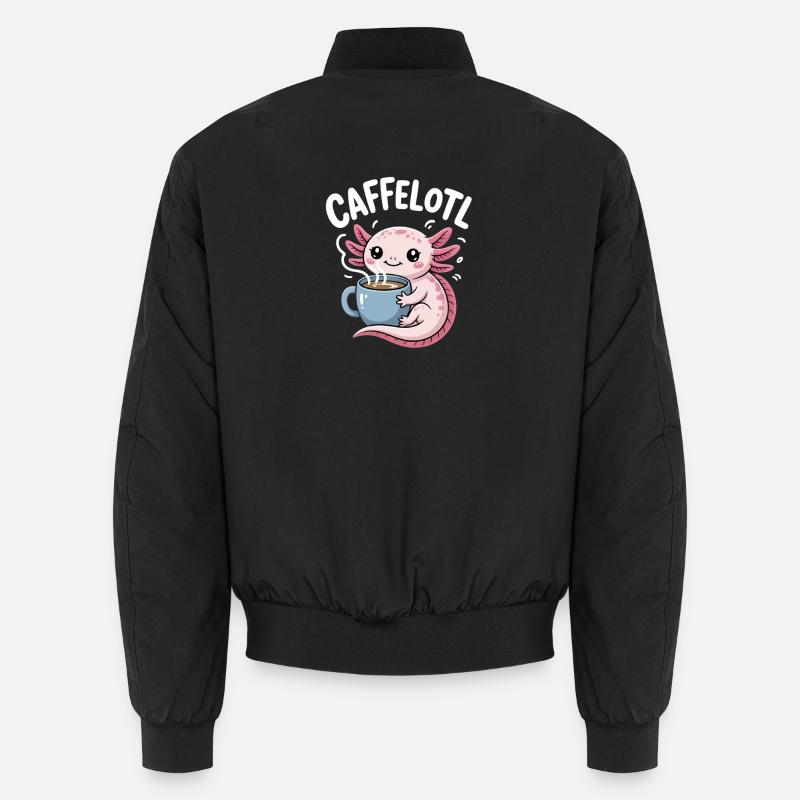 Caffelotl Axolotl Mit Kaffee Koffein Humor Unisex Bomberjacke