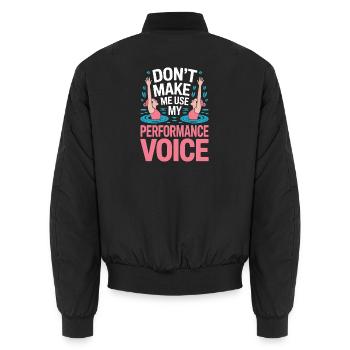 Synchronized swimming Artistic swimming Water sports - Unisex Bomber Jacket - black - Back - AI Model Male 185 light (185cm)