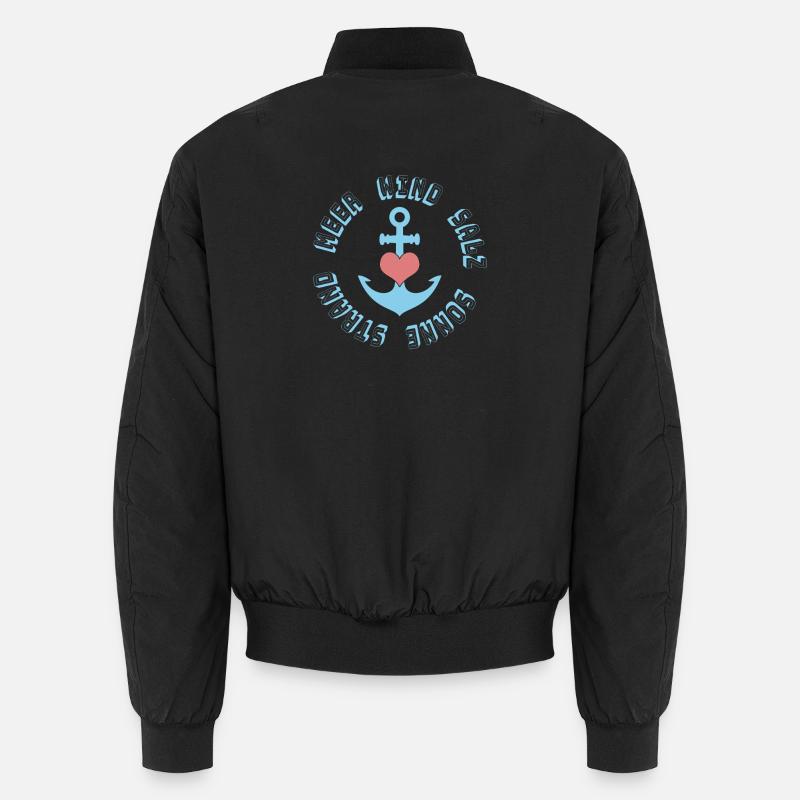 Meer Wind & Sonne – Maritimes Anker Herz Unisex Bomberjacke