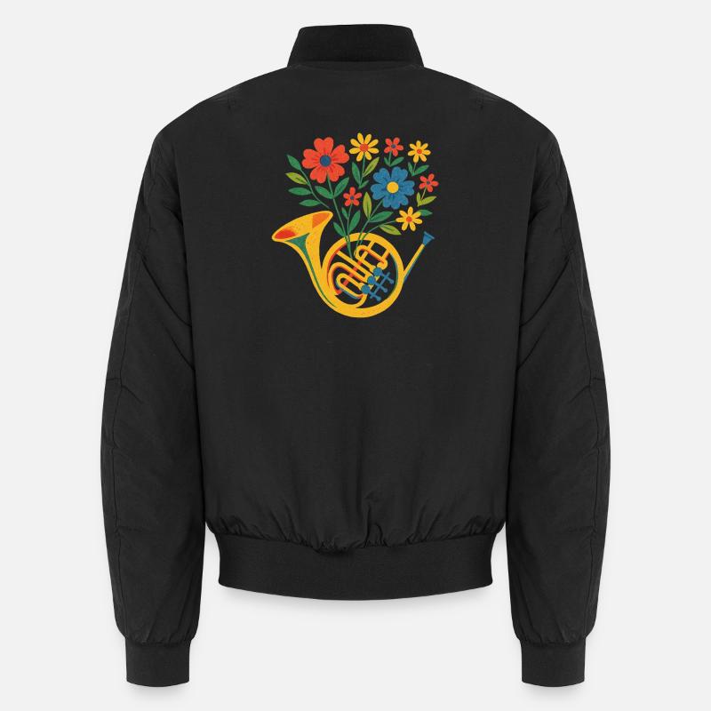 Blumen-Horn-Strauß Unisex Bomberjacke