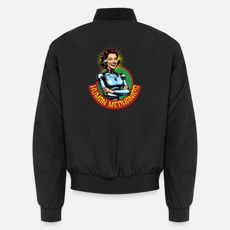 Human Radiant Retro-Mechanik - Unisex Bomberjacke - Schwarz