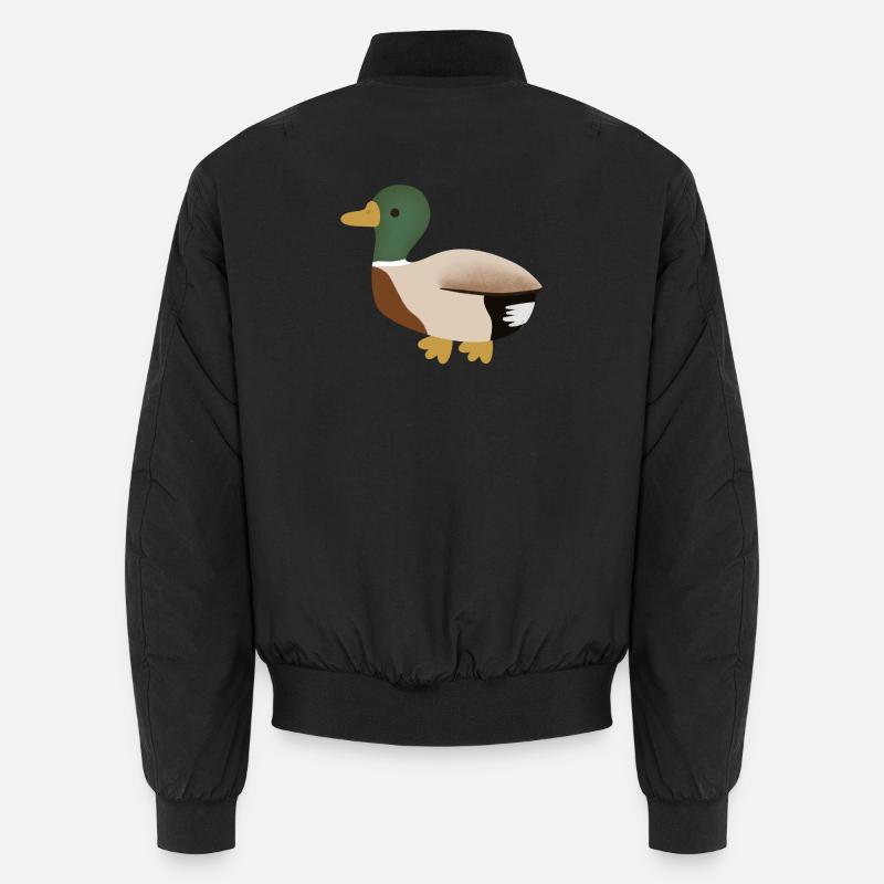 Mallard Duck Minimal Illustration Unisex Bomber Jacket