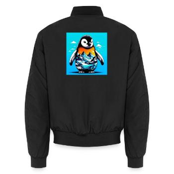 pingouin - Bomber unisexe - noir - Dos - AI Model Male 185 light (185cm)