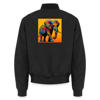 éléphant - Bomber unisexe - noir - Dos - AI Model Male 185 light (185cm)