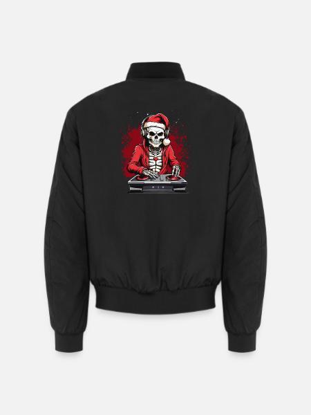 X-mas Skull Dj - Unisex Bomber Jacket - black