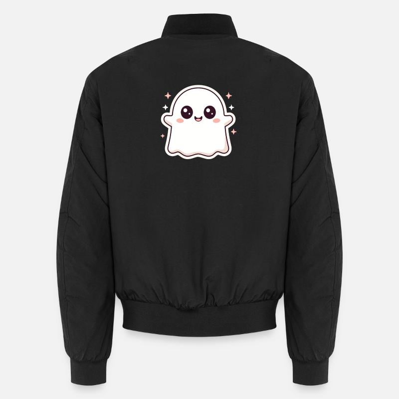Kawaii Ghost with Glitter – Halloween Cute Unisex Bomber Jacket