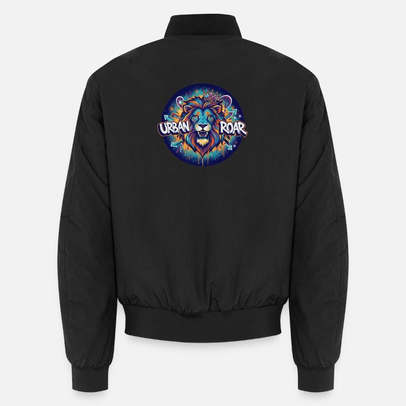 Urban Lion Graffiti Circle - Unisex Bomber Jacket - black