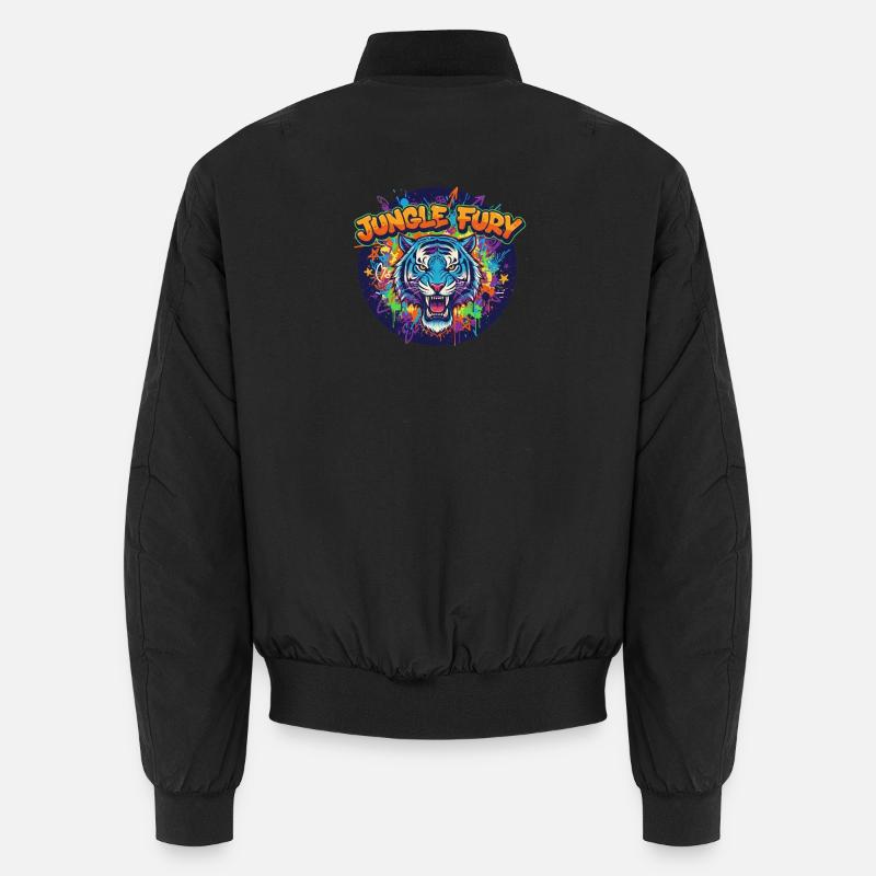 Jungle Fury Tiger Graffiti - Unisex Bomberjacke - Schwarz