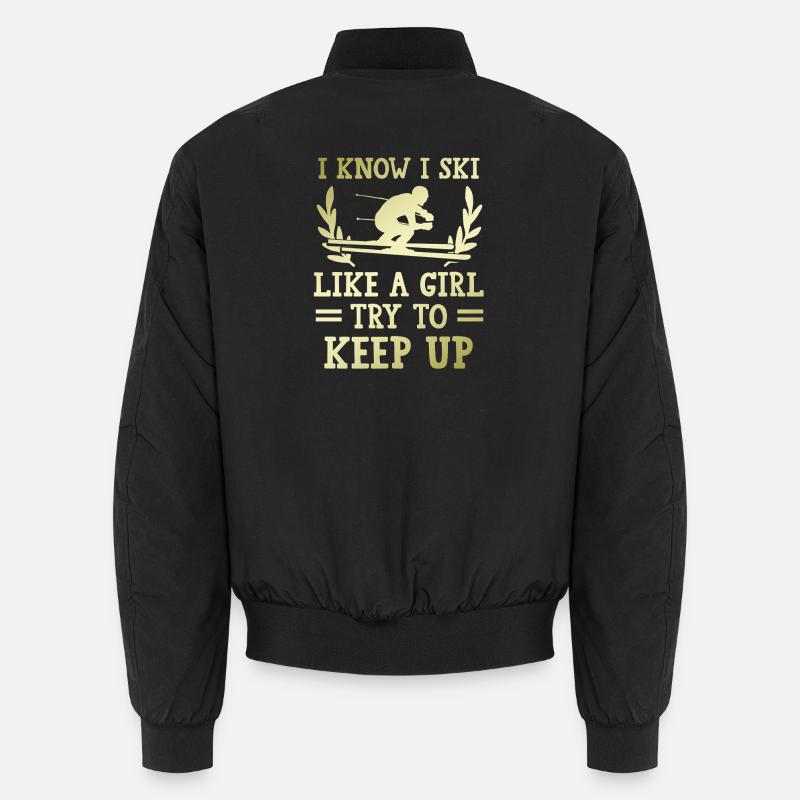 Ski wie ein Mädchen - Unisex Bomberjacke - Schwarz
