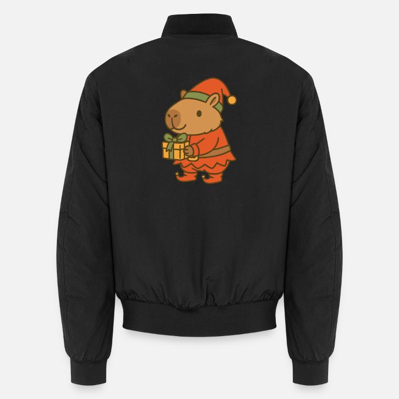 ✨ Nain de Noël Capybara avec cadeau 🎁 Bomber unisexe